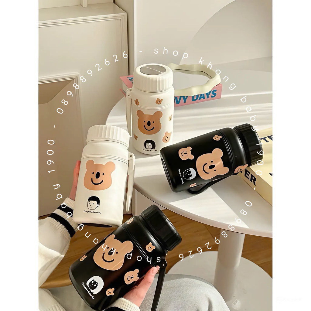Bình giữ nhiệt ủ cháo gấu nâu 1000ml
