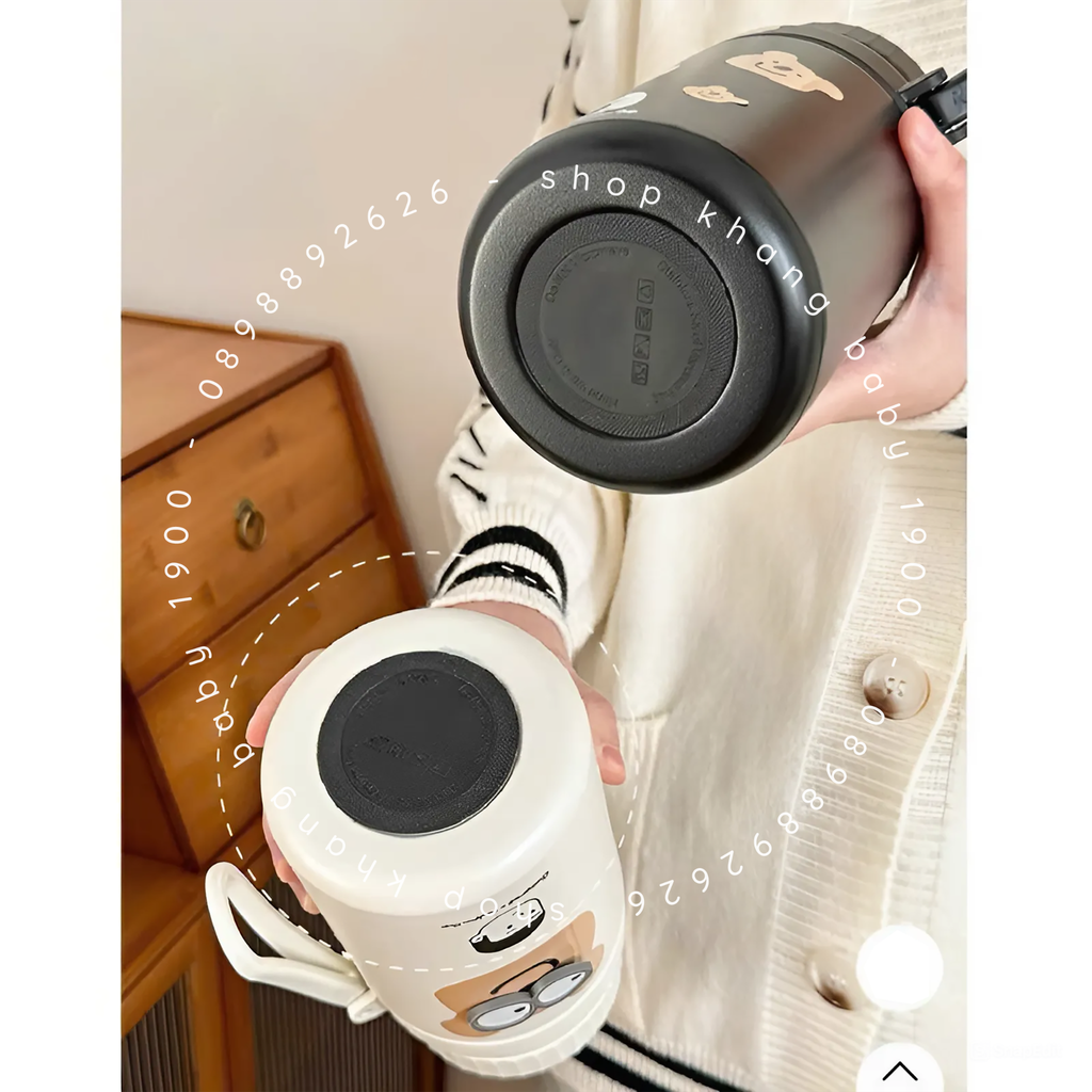 Bình giữ nhiệt ủ cháo gấu nâu 1000ml