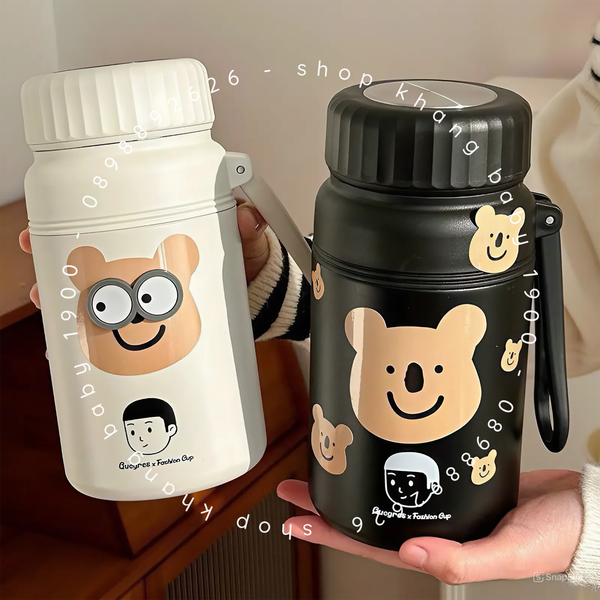 Bình giữ nhiệt ủ cháo gấu nâu 1000ml
