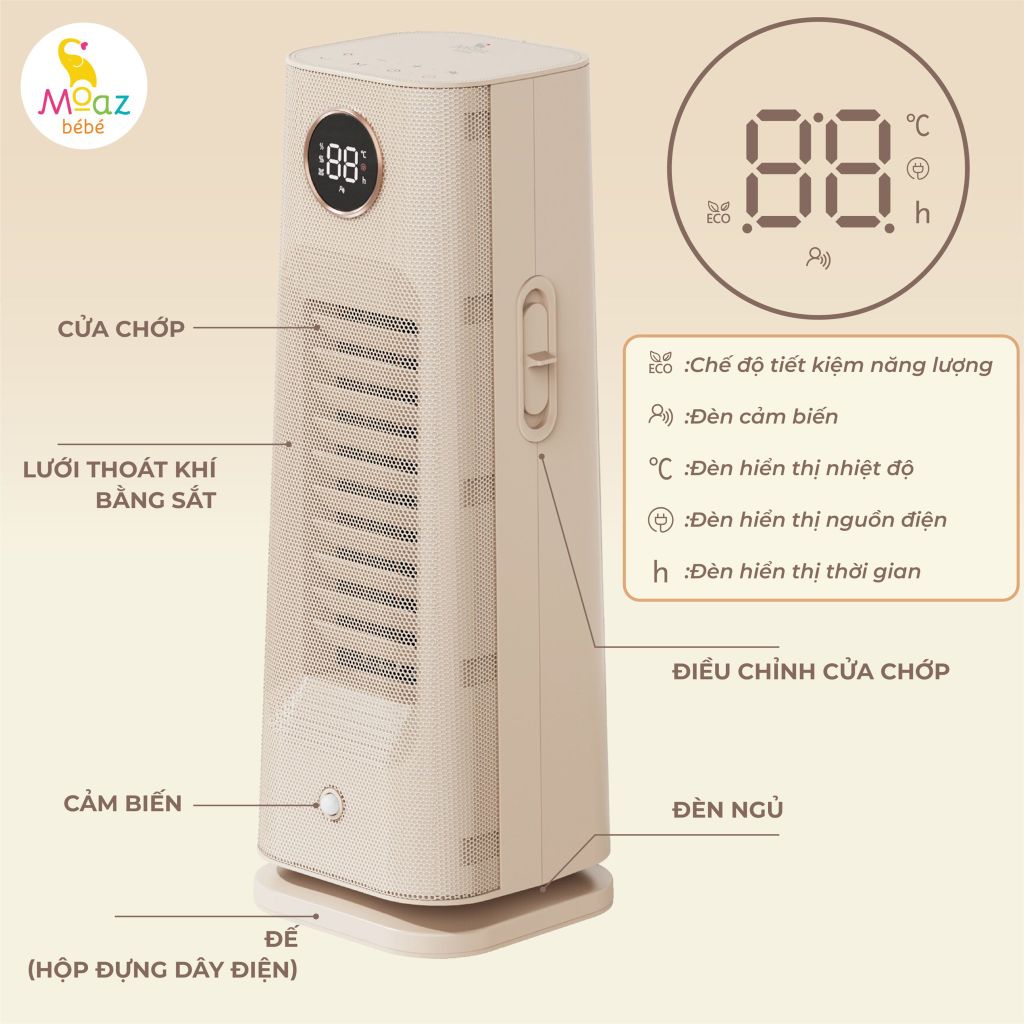 Máy sưởi điện đa năng Moazbebe MB077