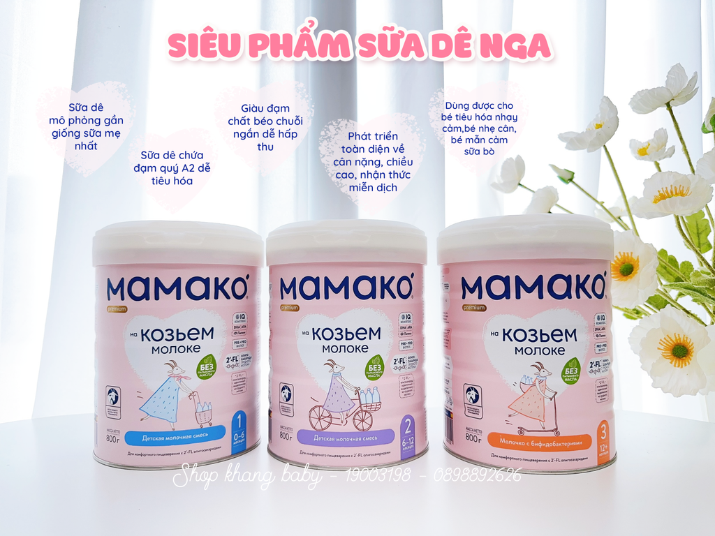 Sữa dê MAMAKO Premium Nga 800g