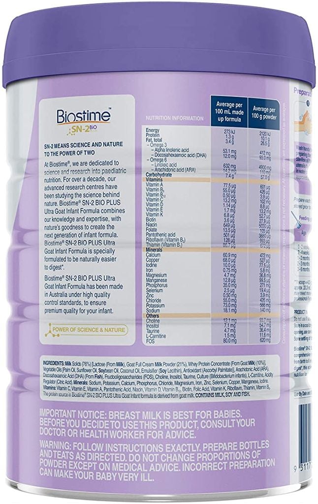 Sữa dê Biostime SN-2 Bio Plus 800g