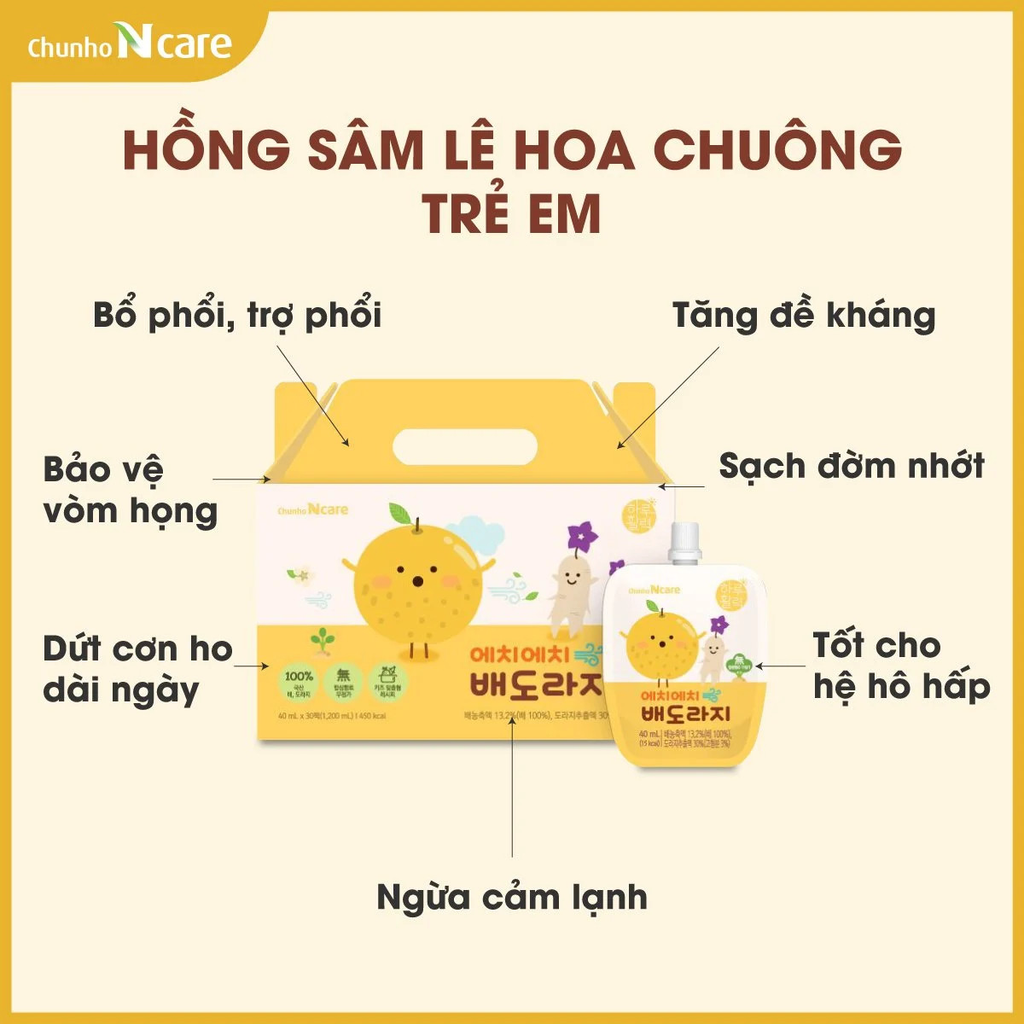Nước hồng sâm lê hoa chuông Chunho Ncare Hàn Quốc