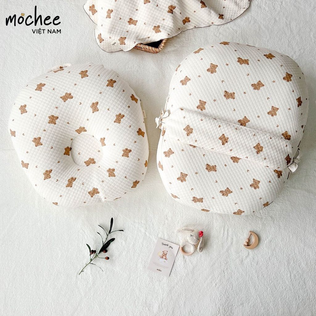 Gối chống trào Mochee vải lụa cotton