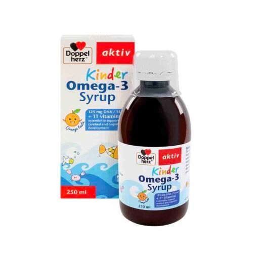 Siro Doppelherz Kinder Omega-3 bổ sung DHA và vitamin 1Y+