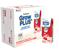 Sữa GrowPLUS+ Dinh dưỡng cho bé thấp còi VỊ DÂU SỮA