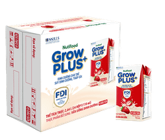 Sữa GrowPLUS+ Dinh dưỡng cho bé thấp còi VỊ DÂU SỮA