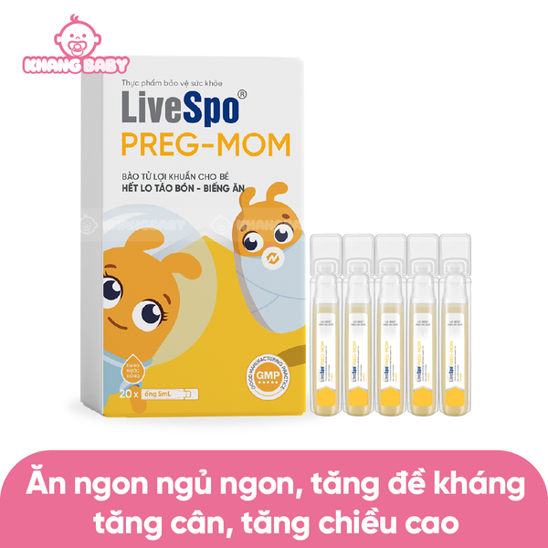 Bào tử lợi khuẩn LiveSpo Pregmom hỗ trợ tiêu hóa táo bón