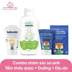 Combo sữa tắm Thảo dược +  Dưỡng ẩm + Kem dịu da Kutieskin