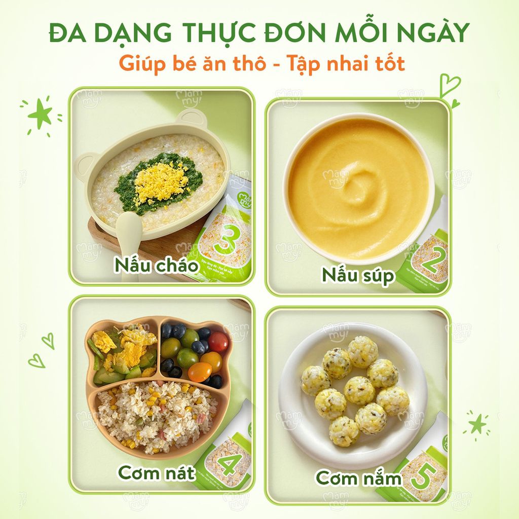 Cháo gạo sữa mix hạt Măm My hộp giấy 7 gói