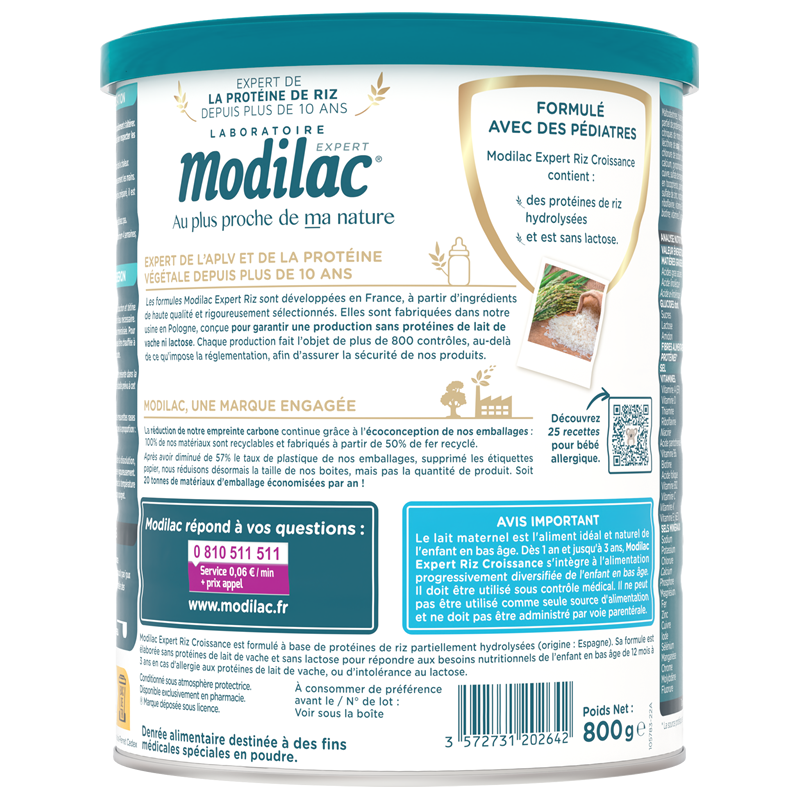 Sữa Modilac Expert Riz 800g