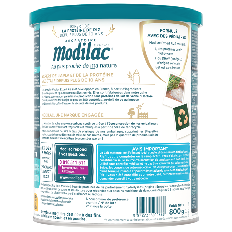 Sữa Modilac Expert Riz 800g