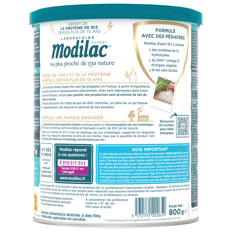 Sữa Modilac Expert Riz 800g