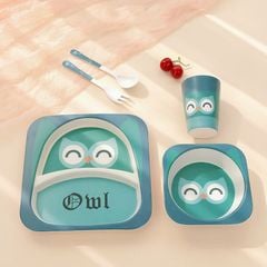 Set bát khay ăn dặm sợi tre Royalcare 5 món