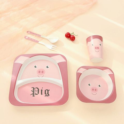 Set bát khay ăn dặm sợi tre Royalcare 5 món