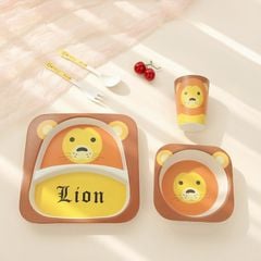 Set bát khay ăn dặm sợi tre Royalcare 5 món