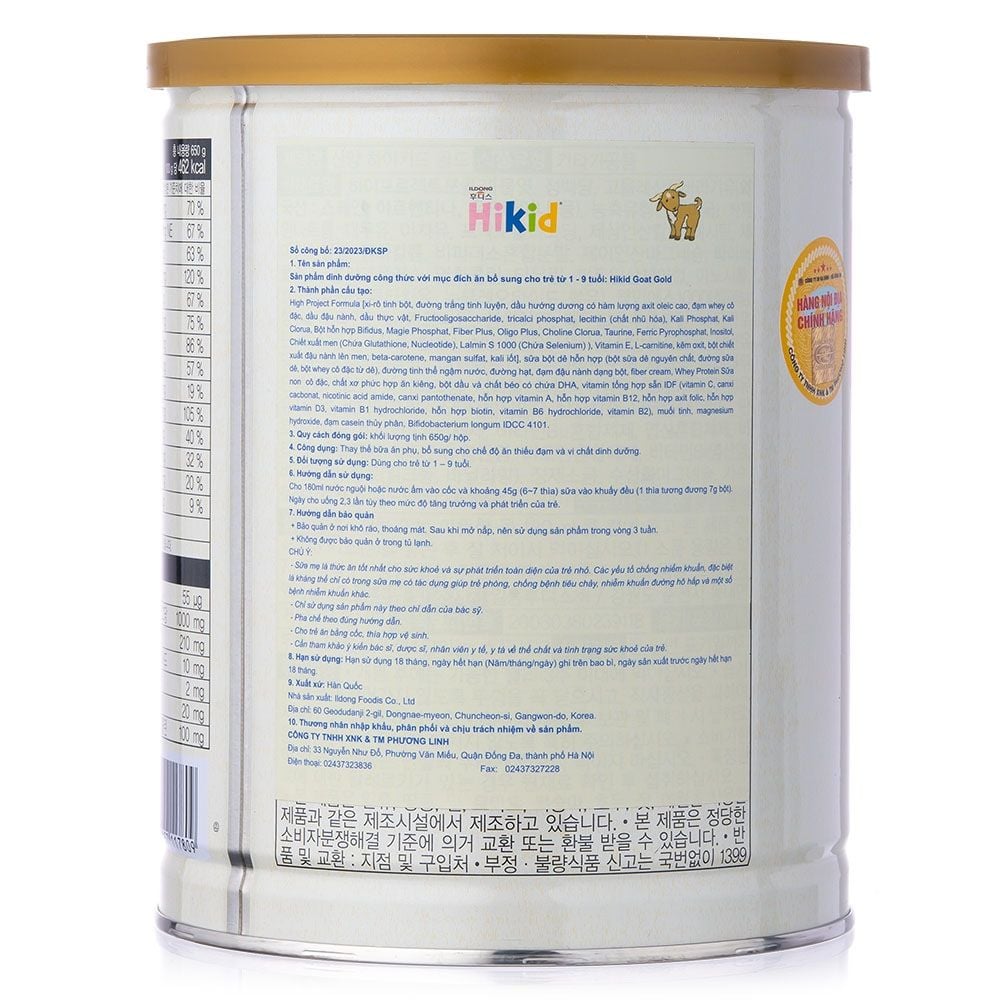 Sữa Hikid dê 650g