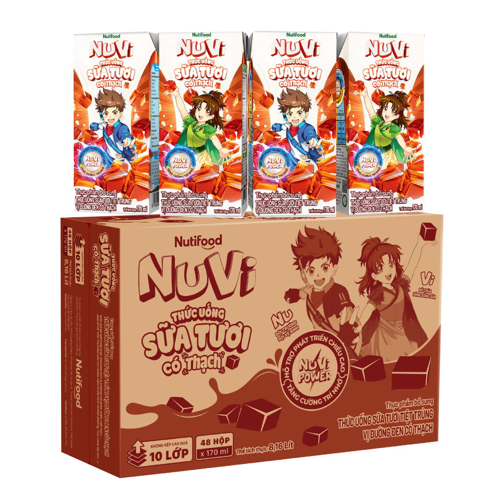 Sữa tươi có thạch vị đường đen NUVI