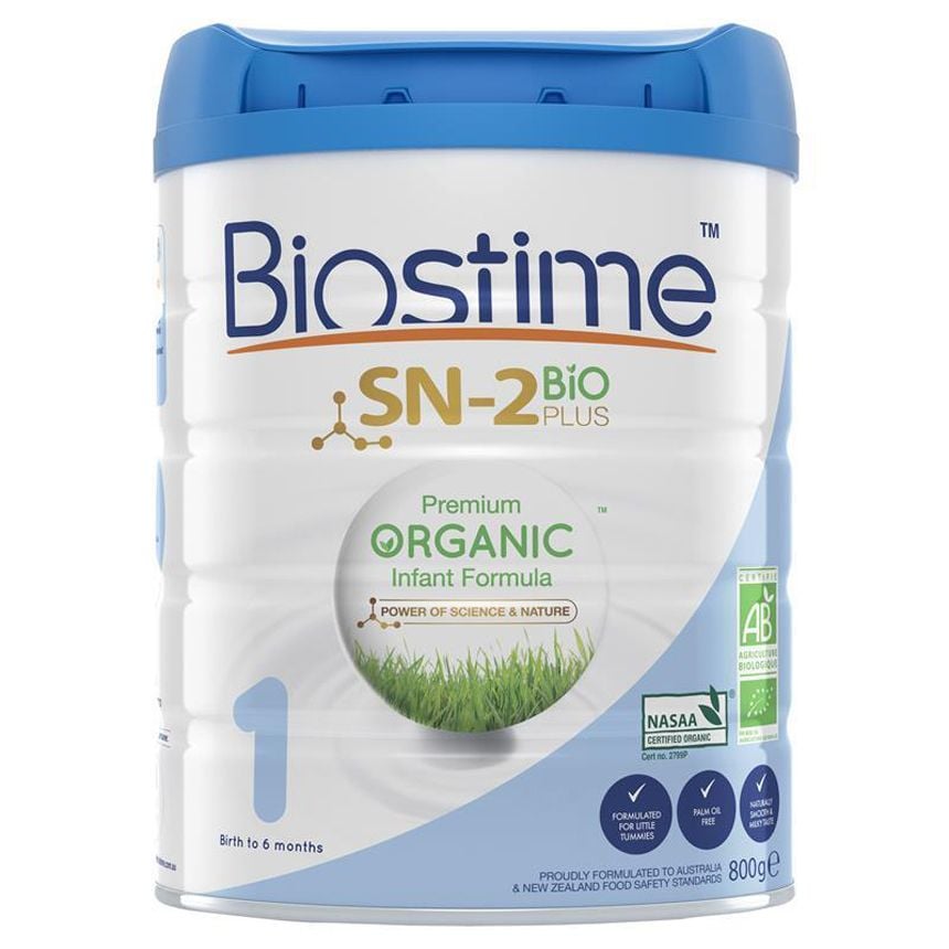 Sữa Biostime Organic Lait Bio 800g nắp xanh