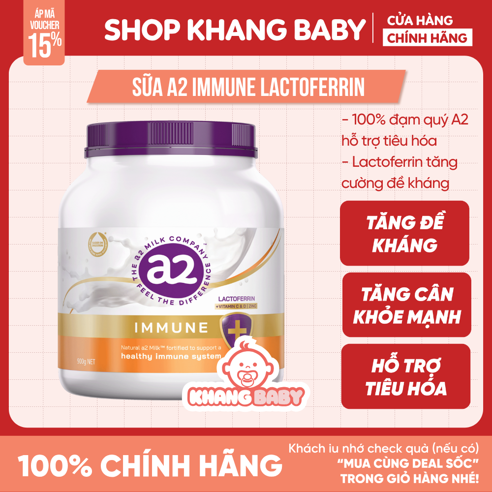 Sữa bột A2 Immune Lactoferrin tăng đề kháng 900g