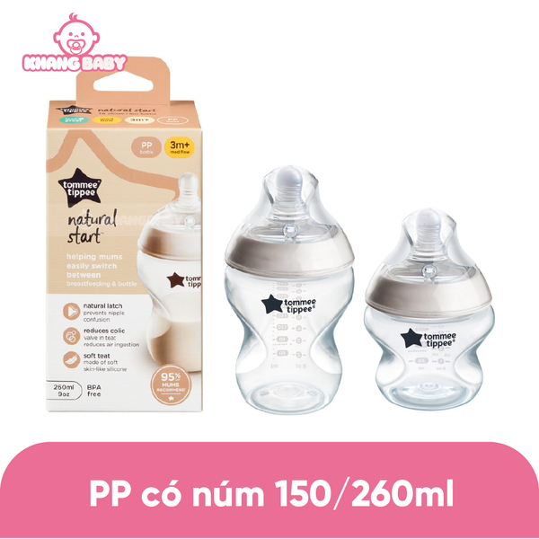 Bình sữa PP Tommee Tippee trơn
