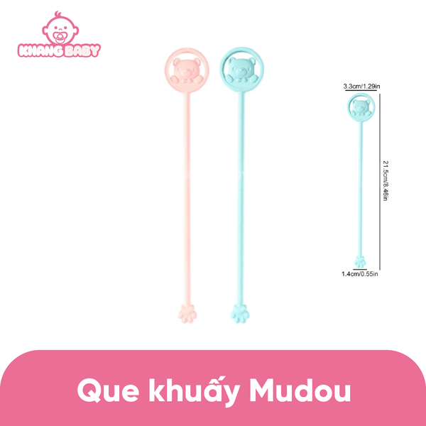 Que khuấy sữa silicon báo nhiệt MUDOU