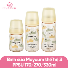 Bình sữa Moyuum PPSU thế hệ 3 họa tiết mèo xanh