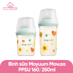 Bình sữa Moyuum PPSU Movaa họa tiết xanh