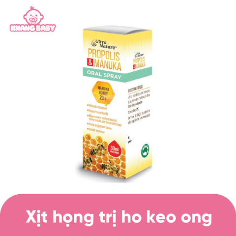 Keo ong xịt họng Propolis & Manuka Ultra Nature