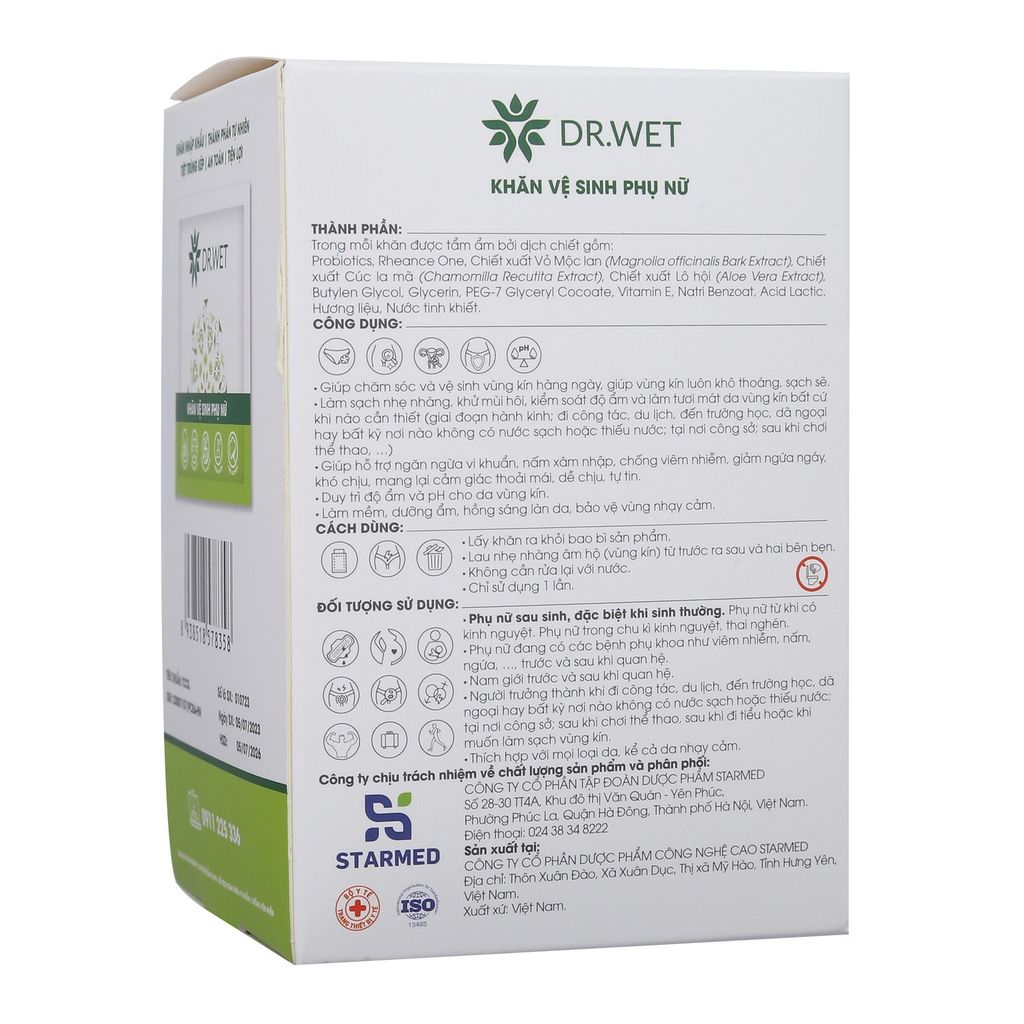 Khăn vệ sinh phụ nữ DR WET