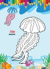 Sách - Bé tô màu và học tiếng anh theo chủ đề - Động vật biển