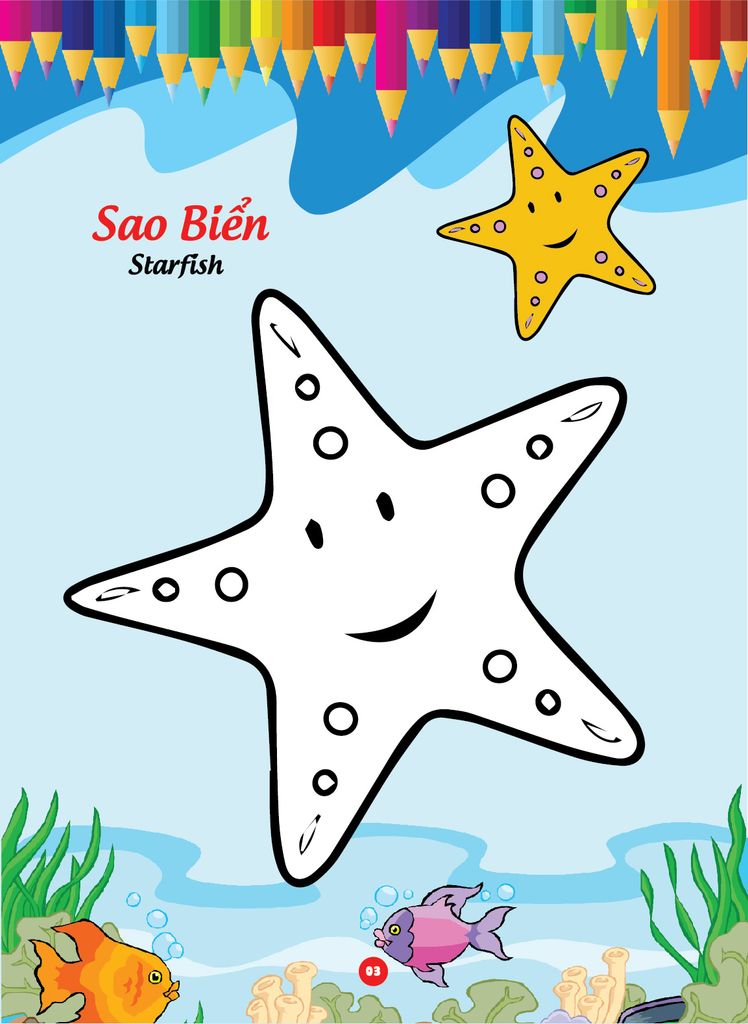Sách - Bé tô màu và học tiếng anh theo chủ đề - Động vật biển