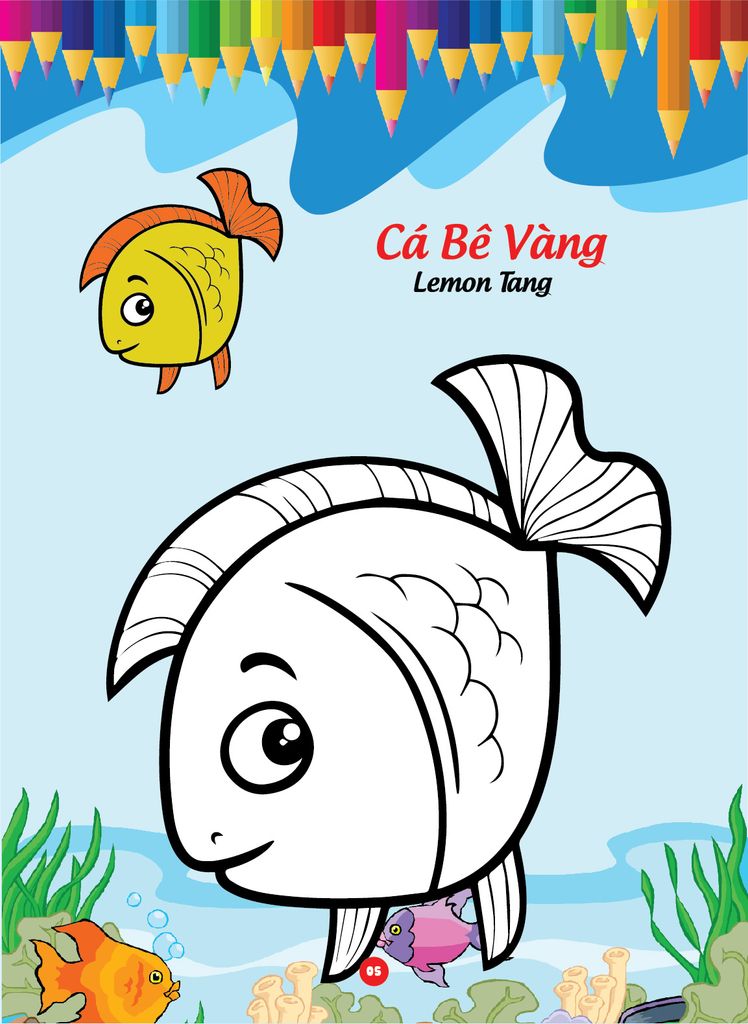 Sách - Bé tô màu và học tiếng anh theo chủ đề - Động vật biển