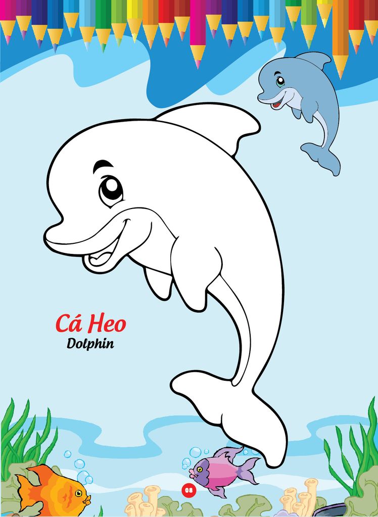 Sách - Bé tô màu và học tiếng anh theo chủ đề - Động vật biển