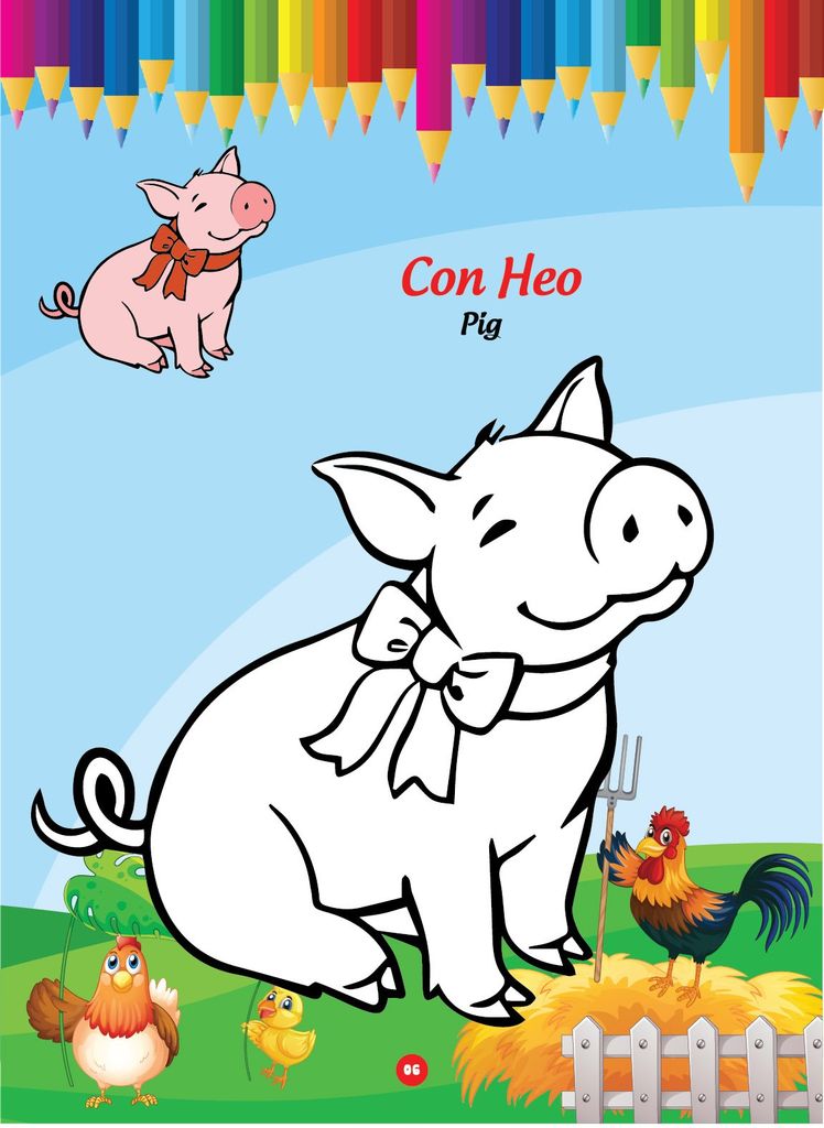 Sách - Bé tô màu và học tiếng anh theo chủ đề - Động vật nuôi