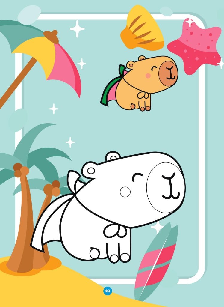 Sách - Bé tô màu - Capybara mùa hè đáng nhớ