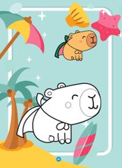 Sách - Bé tô màu - Capybara mùa hè đáng nhớ