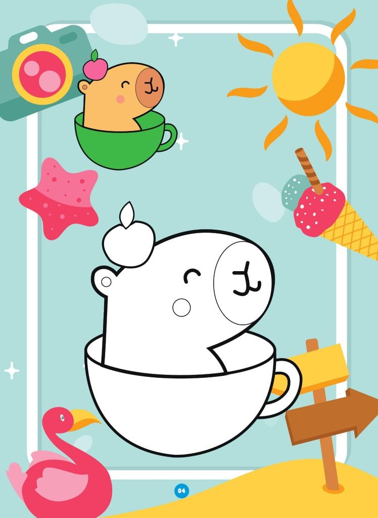 Sách - Bé tô màu - Capybara mùa hè đáng nhớ