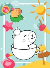 Sách - Bé tô màu - Capybara mùa hè đáng nhớ