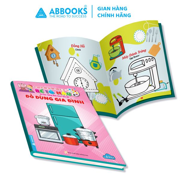 Sách - Bé tô màu và học tiếng anh theo chủ đề - Đồ dùng gia đình