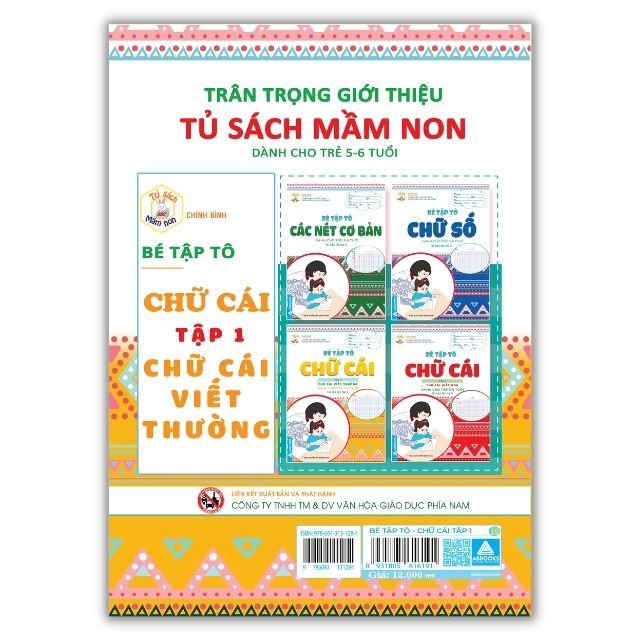 Bé Tập Tô Chữ : Nét Cơ Bản - Chữ Số - Chữ Cái 1+2