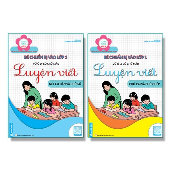 Bộ Tập Viết: Tủ Sách Hoa Điểm 10 - Bé Chuẩn Bị Vào Lớp 1 - Vở Ô Ly Có Chữ Mẫu