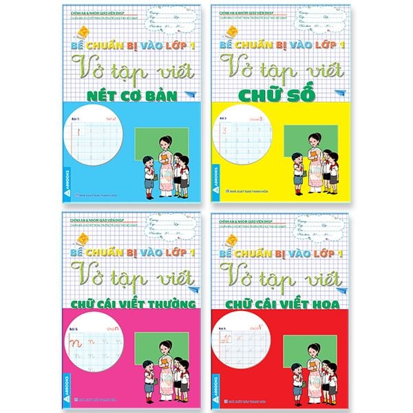 Vở Tập Viết: Nét Cơ Bản, Chữ Số, Chữ Cái Viết Thường, Chữ Cái viết Hoa - Combo Chuẩn Bị Vào Lớp 1