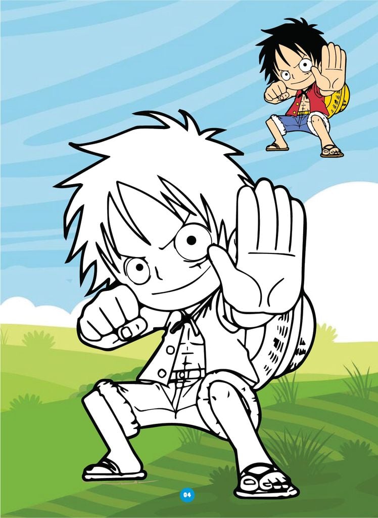 Sách - Bé tô màu ABBOOKS - Thuyền Trưởng Hải Tặc Luffy - Bộ 2 cuốn