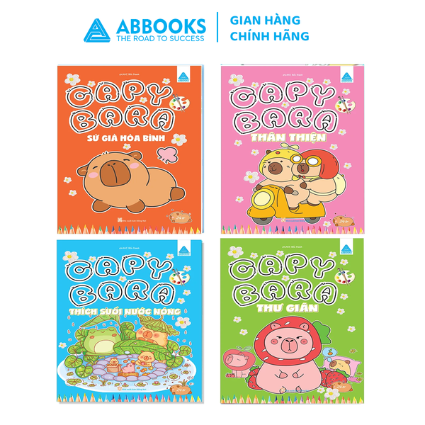 Sách - Tô màu ABBOOKS - Capybara - Thân Thiện - Sứ Gỉa Hòa Bình - Thích Suối Nước Nóng - Thư Gĩan