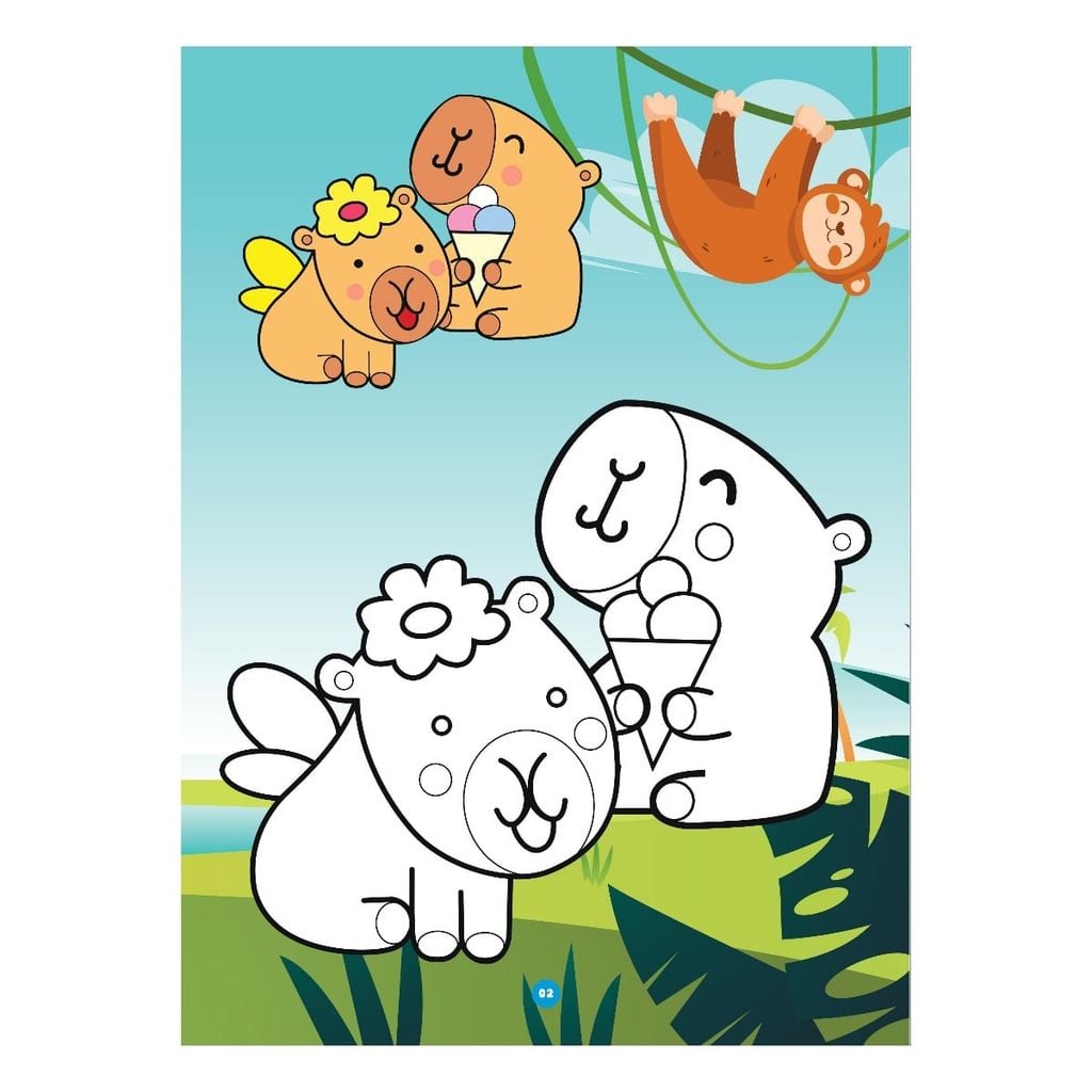 Sách - Bé tô màu - Dạo chơi cùng Capybara