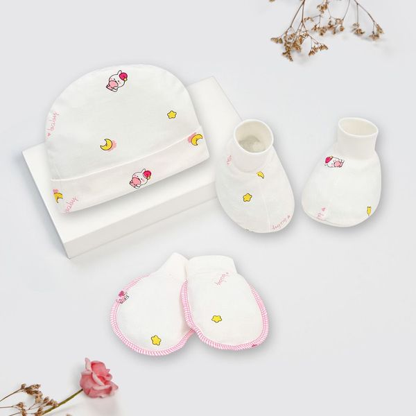 Set Mũ và Bộ bao tay chân cho bé sơ sinh IQ BABY