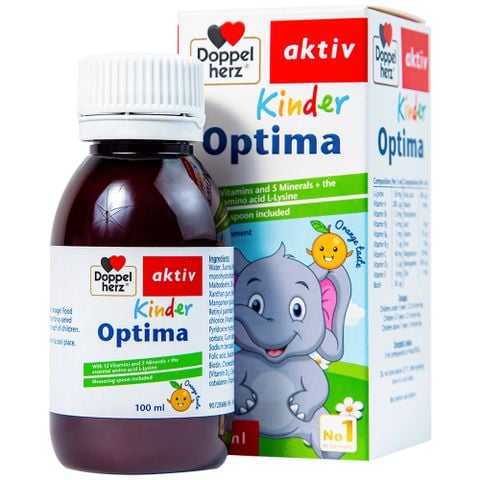 Siro bổ sung vitamin cho bé Doppelherz Kinder Optima hỗ trợ giúp bé ăn ngon, ngủ ngon