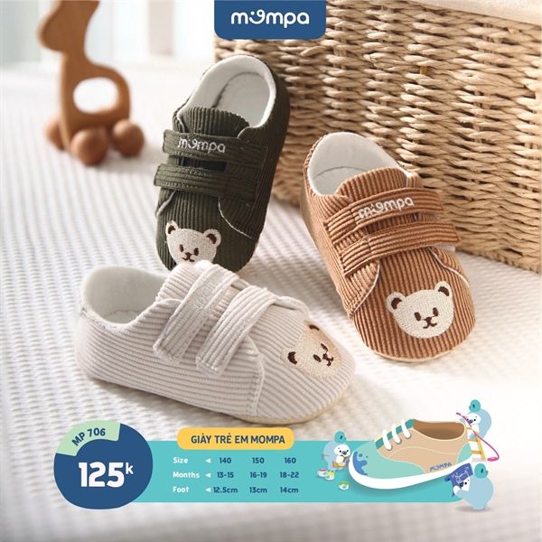 Giày tập đi BT hình gấu Mompa MP706 sz140