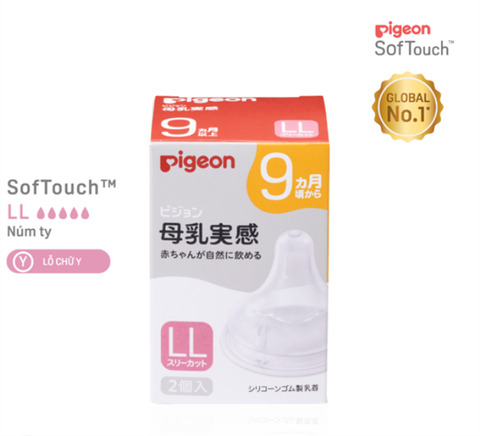 Núm ty Pigeon silicone siêu mềm plus WN3 phiên bản nhật (LL)